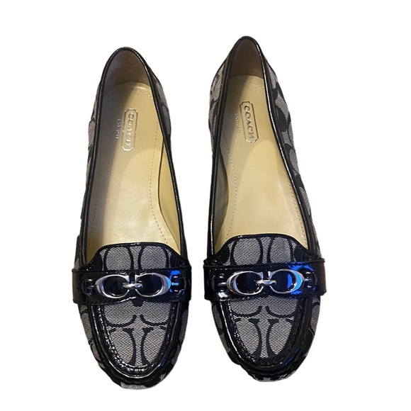 Coach black leather and canvas loafers - Picture 2 of 9